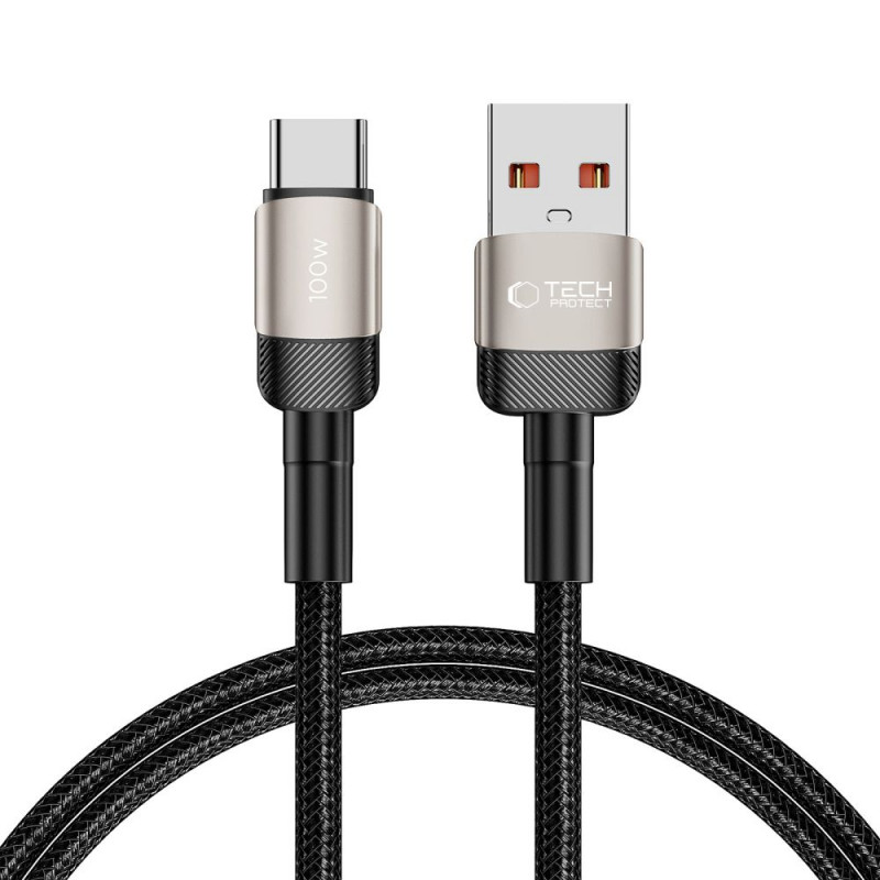Kábel Tech-Protect UltraBoost Evo USB-A / USB-C 100W 5A 100cm Titanium