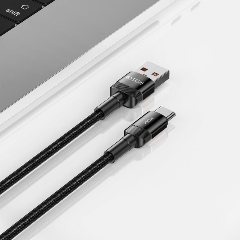 Kábel Tech-Protect UltraBoost Evo USB-A / USB-C 100W 5A 100cm čierny