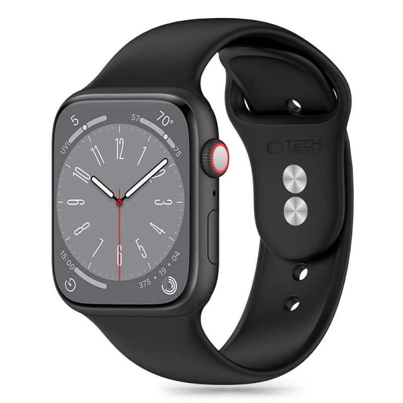 Tech-Protect Silikónový remienok pre Apple Watch 4/5/6/7/8/9/SE a Ultra 1/2 (42/44/45/49 mm), čierny