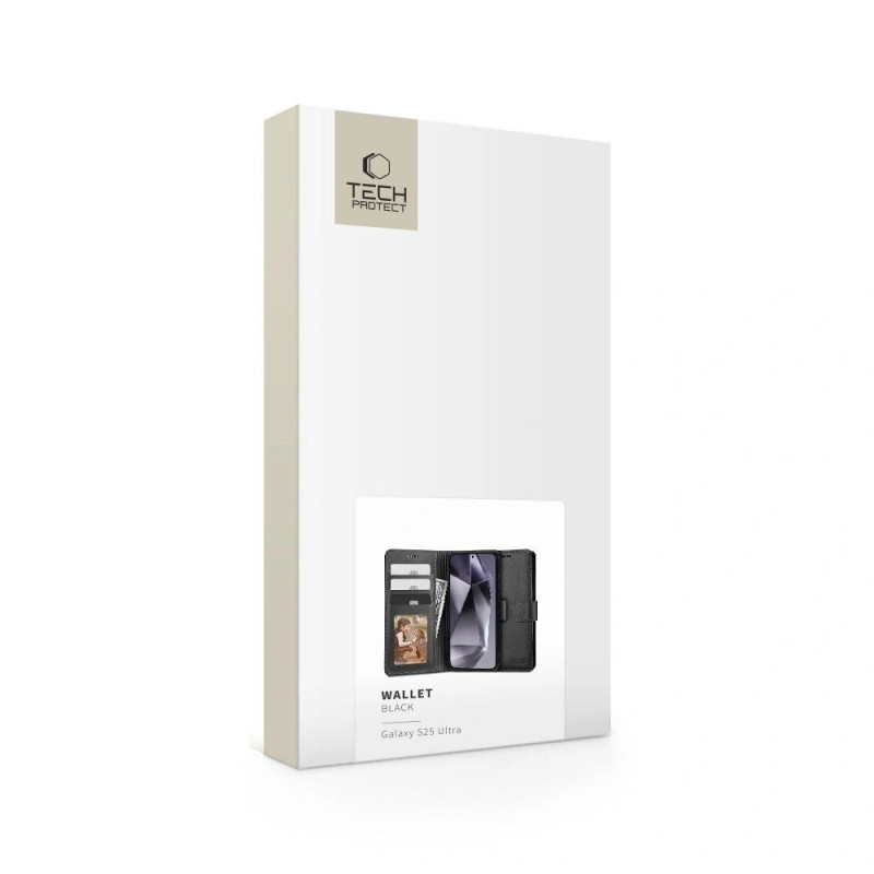 Puzdro Tech-Protect Wallet pre Samsung Galaxy S25 Ultra, čierne