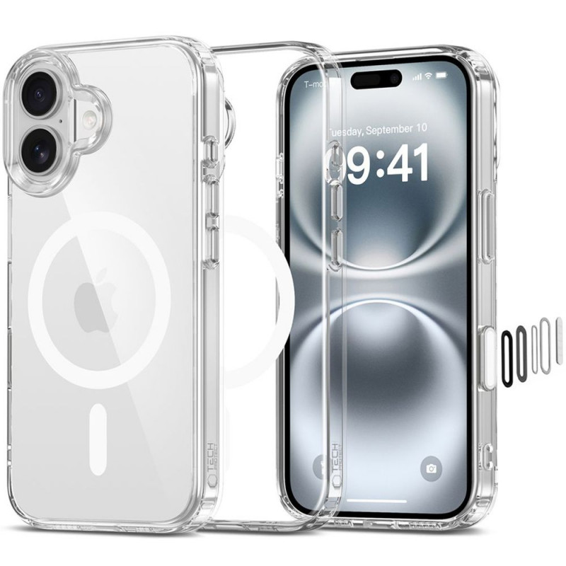 Tech-Protect Flexair Hybrid CC MagSafe puzdro na Apple iPhone 16, priehľadné