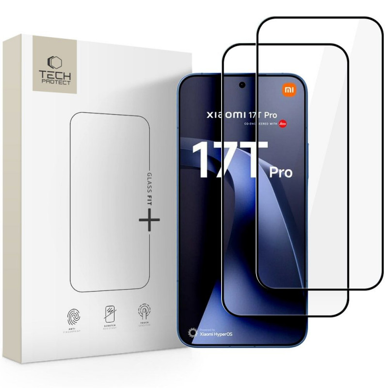 Tech-Protect Glass Fit+ tvrdené sklo pre Xiaomi 17T Pro (2 ks), čierne