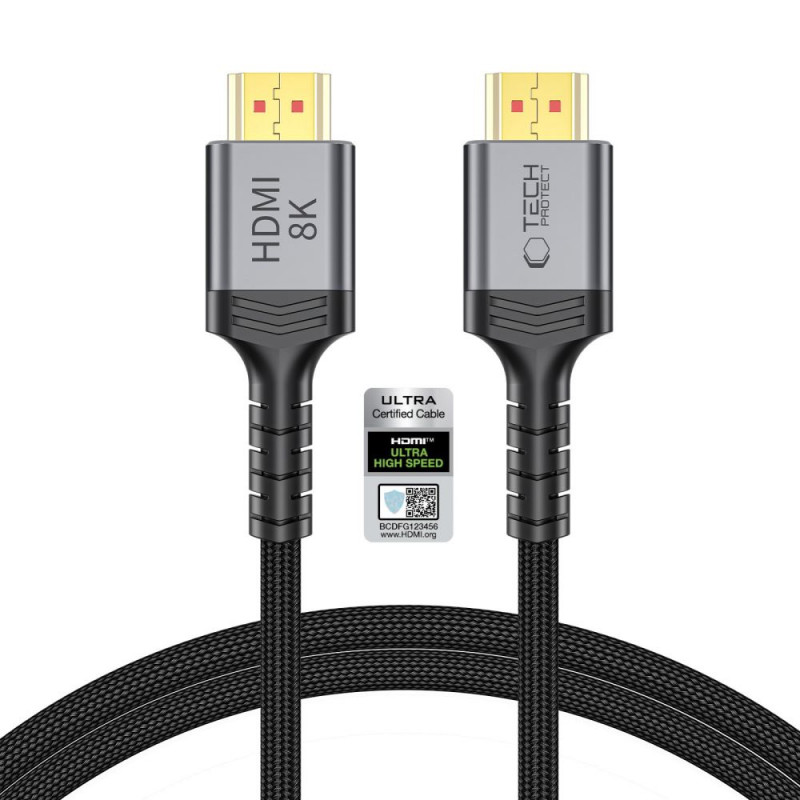 Kábel Tech-Protect UltraBoost HDMI 2.1 THP5553, 4K 120Hz, 8K 60Hz, 100 cm, čierny