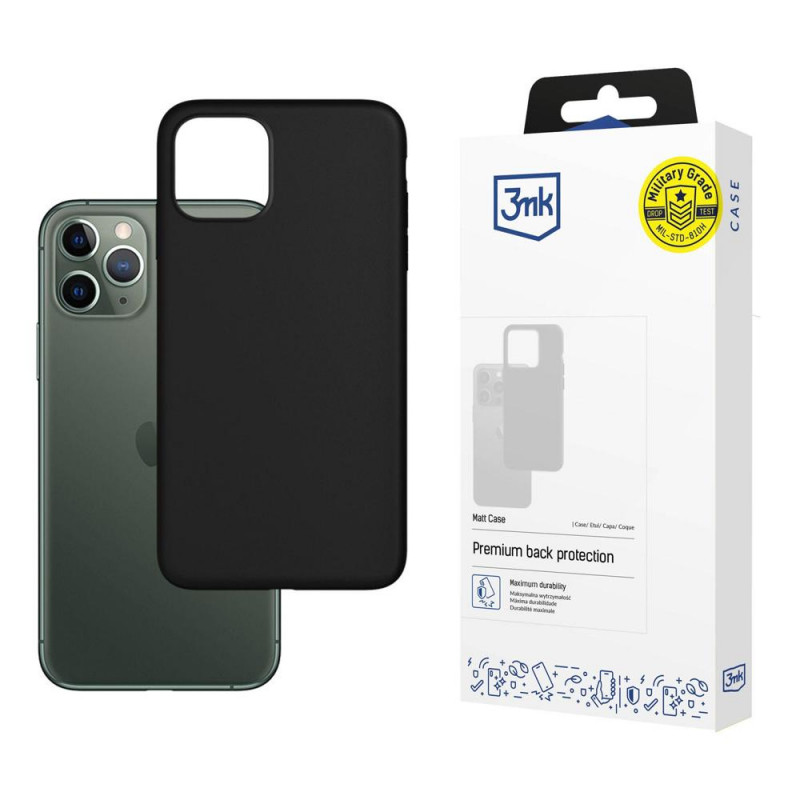 3MK Matt Case puzdro na smartphone Apple iPhone 12/12 Pro, čierne