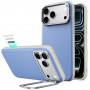 ESR koženkové puzdro s stojančekom a MagSafe pre Apple iPhone 17 Pro Max / 18 Pro Max, svetlomodré