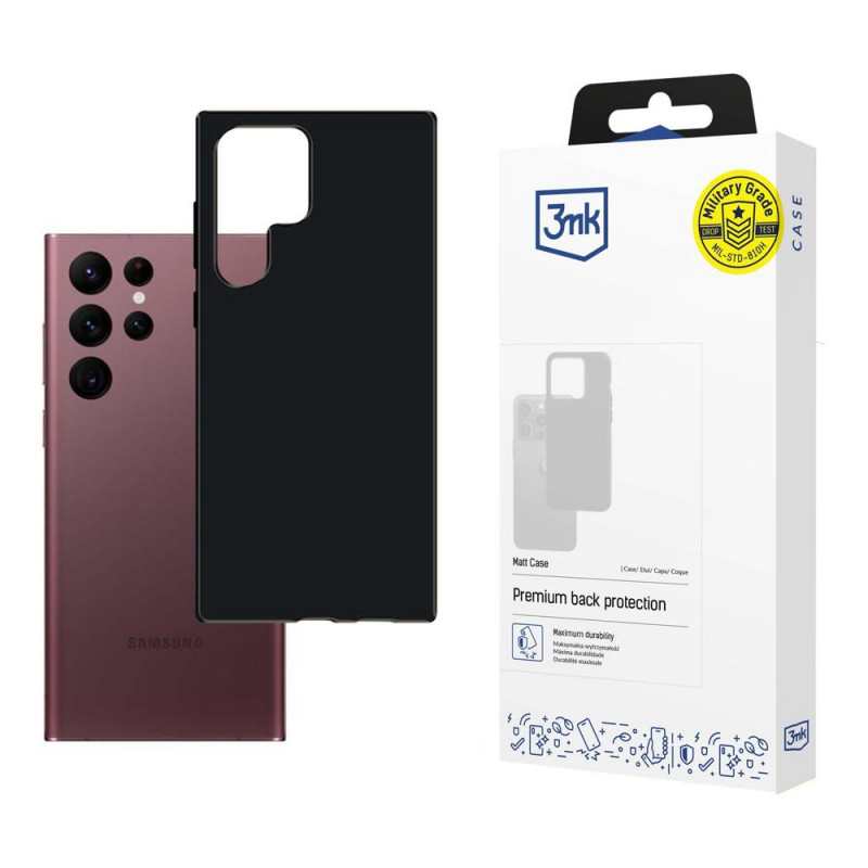 3MK Matt Case pre Samsung Galaxy S22 Ultra (3MK3448BLK), čierny