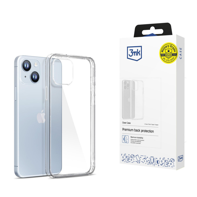 Puzdro na telefón 3MK Clear Case Apple iPhone 14, transparentné