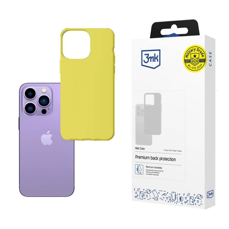 3MK Matt Case pre Apple iPhone 14 Pro, limetkovo zelené