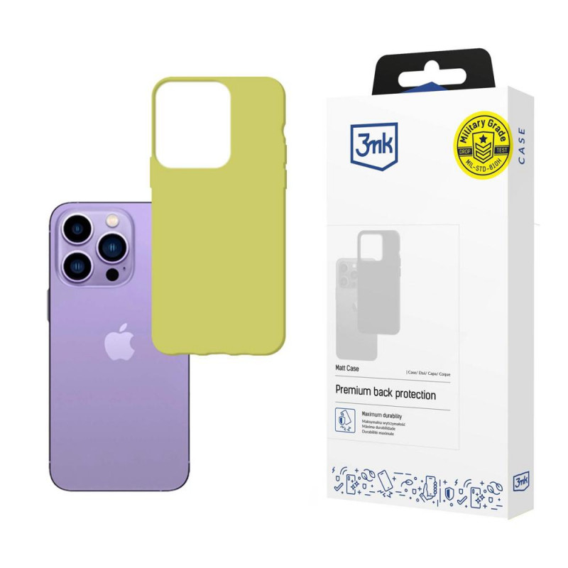 3MK Matt Case pre Apple iPhone 14 Pro Max, limetkovo zelené