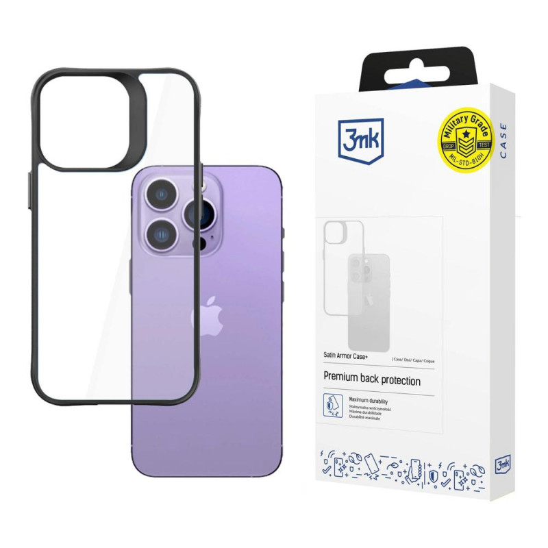 3MK Satin Armor Case+ pre Apple iPhone 14 Pro Max, čierne