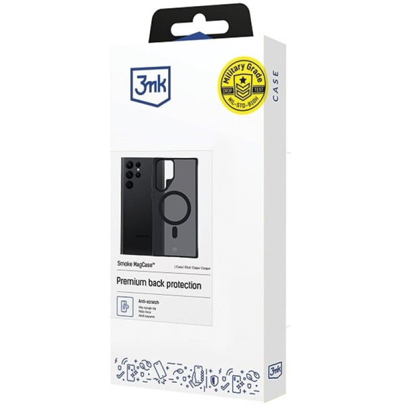 3MK Smoke MagCase s MagSafe pre Samsung Galaxy S22 Ultra 5G, polopriehľadný