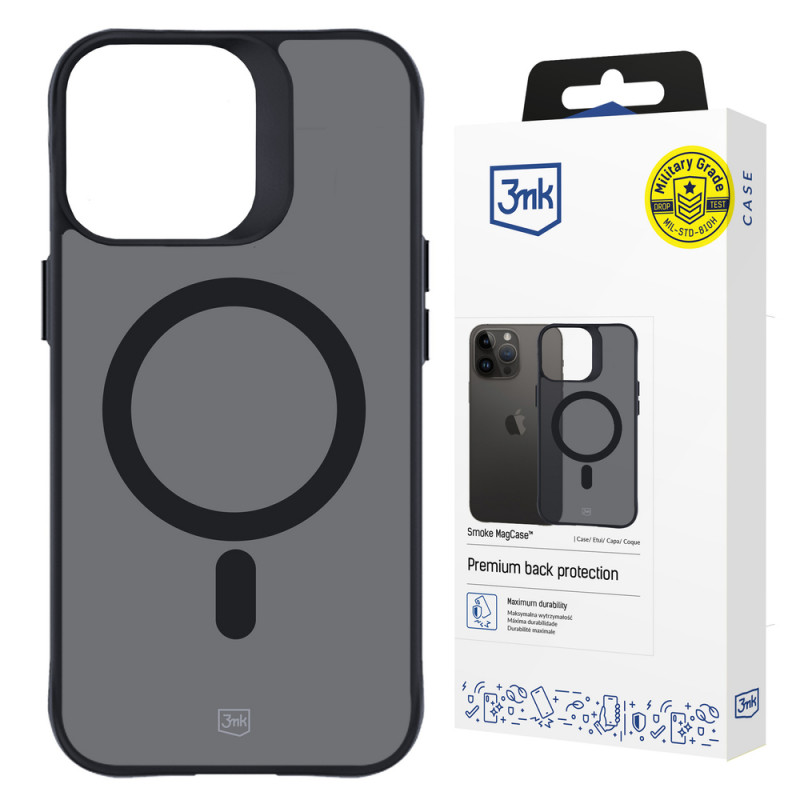 3MK Smoke MagCase s MagSafe pre Apple iPhone 15 Pro, polopriehľadný
