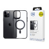 3MK Satin Armor MagCase s MagSafe pre Apple iPhone 12 Pro Max, priehľadný s čiernym rámom