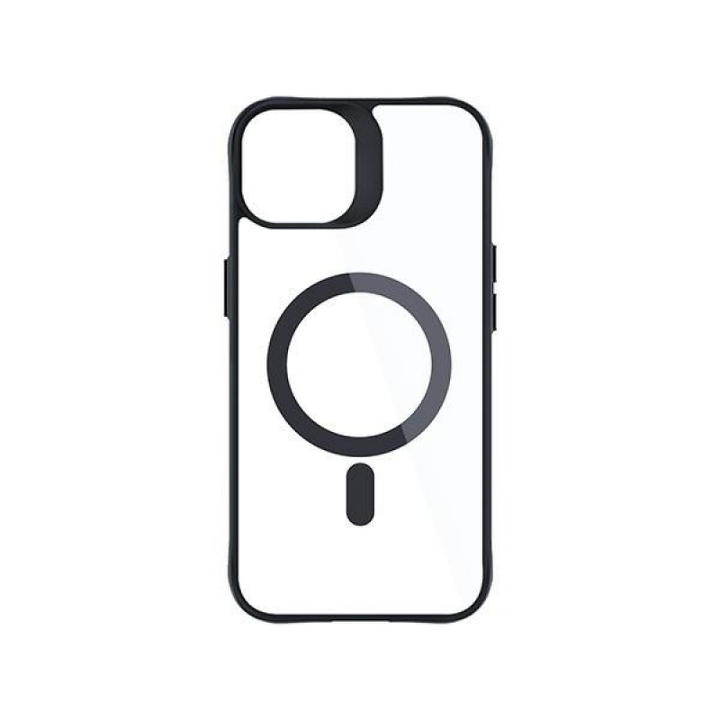 3MK Satin Armor MagCase s MagSafe pre Apple iPhone 13 / 14, priehľadný s čiernym rámom (156075-0)