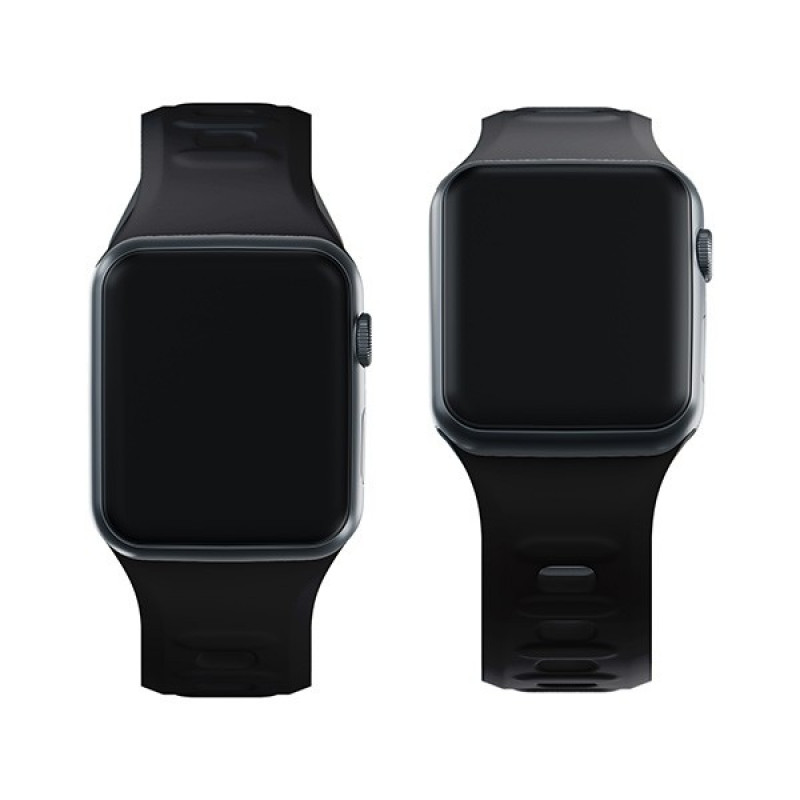 Silikónový remienok na hodinky 3mk pre Apple Watch 38/40/41 mm, čierny