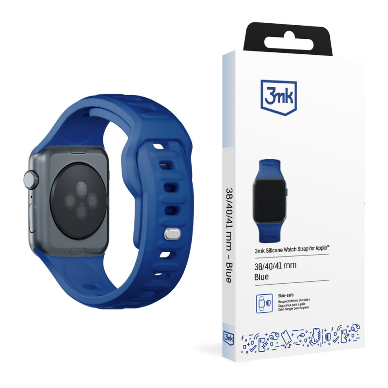 3mk Silikónový remienok na hodinky pre Apple Watch 38/40/41 mm, modrý