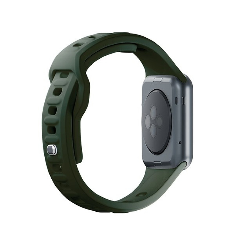 Silicónový remienok na hodinky 3mk pre Apple Watch 38/40/41 mm, tmavozelený