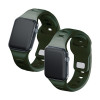Silicónový remienok na hodinky 3mk pre Apple Watch 38/40/41 mm, tmavozelený