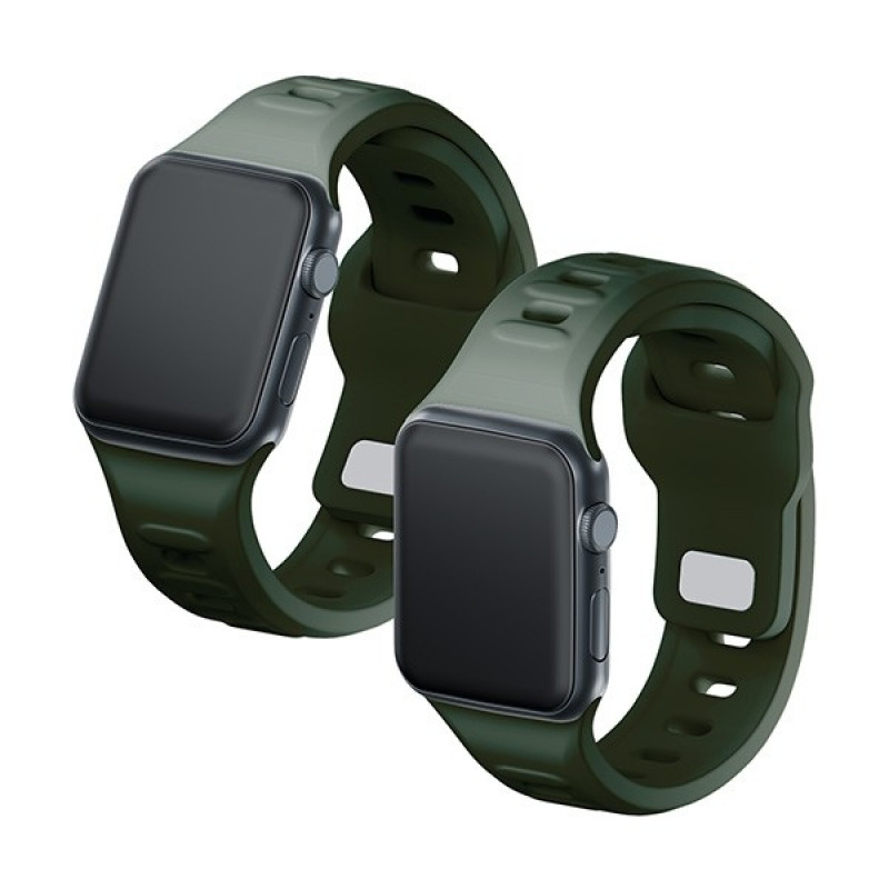 Silicónový remienok na hodinky 3mk pre Apple Watch 38/40/41 mm, tmavozelený