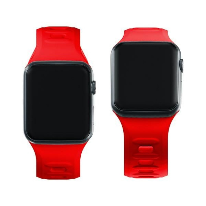 Silikónový remienok na hodinky 3mk pre Apple Watch 38/40/41 mm, červený