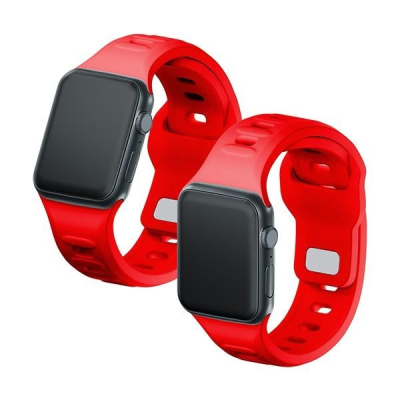 Silikónový remienok na hodinky 3mk pre Apple Watch 38/40/41 mm, červený