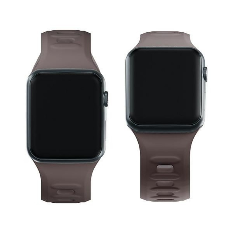 Silikónový remienok na hodinky 3mk pre Apple Watch 38/40/41 mm, taupe