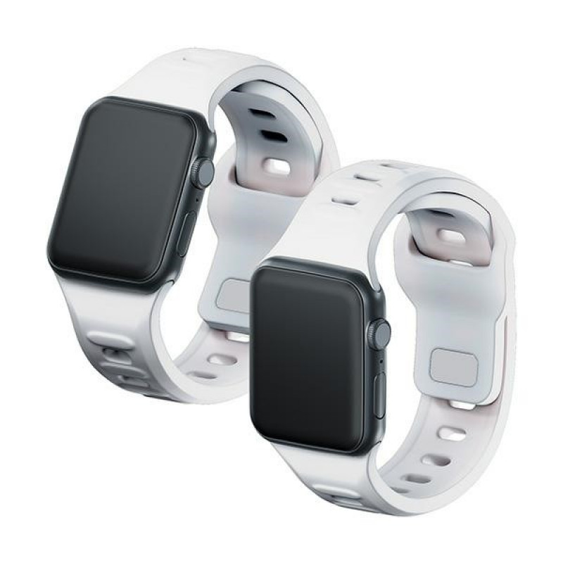 Silikónový remienok na hodinky 3mk pre Apple Watch 38/40/41 mm, biely
