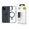 3MK Satin Armor MagCase s MagSafe pre Apple iPhone 15, priehľadný s čiernym rámom