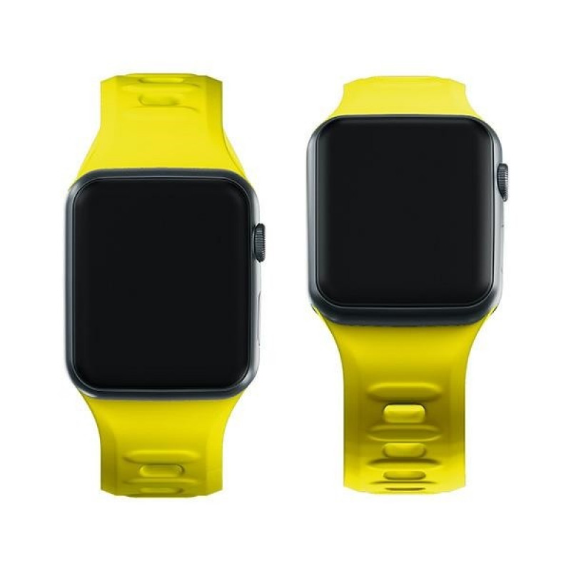 Silikónový remienok na hodinky 3mk pre Apple Watch 38/40/41 mm, žltý