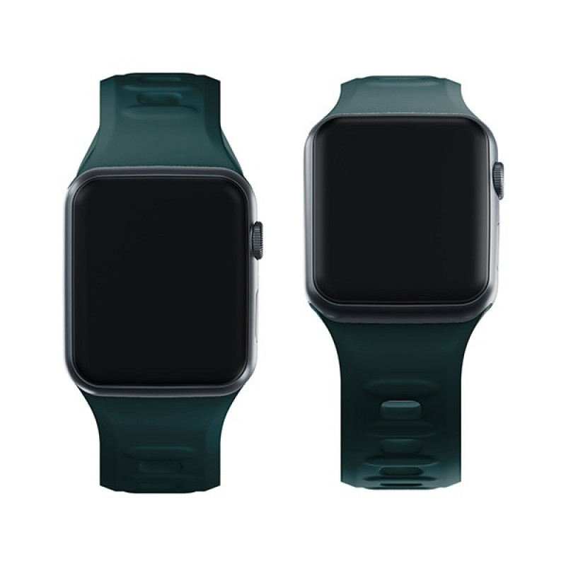 3mk Silikónový remienok na hodinky pre Apple Watch 42/44/45/49 mm, evergreen