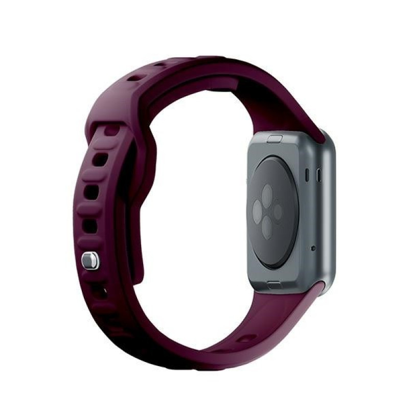 Silikónový remienok na hodinky 3mk pre Apple Watch 42/44/45/49 mm, morušová / bordová