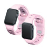 Silikónový remienok na hodinky 3mk pre Apple Watch 42/44/45/49 mm, práškovo ružový