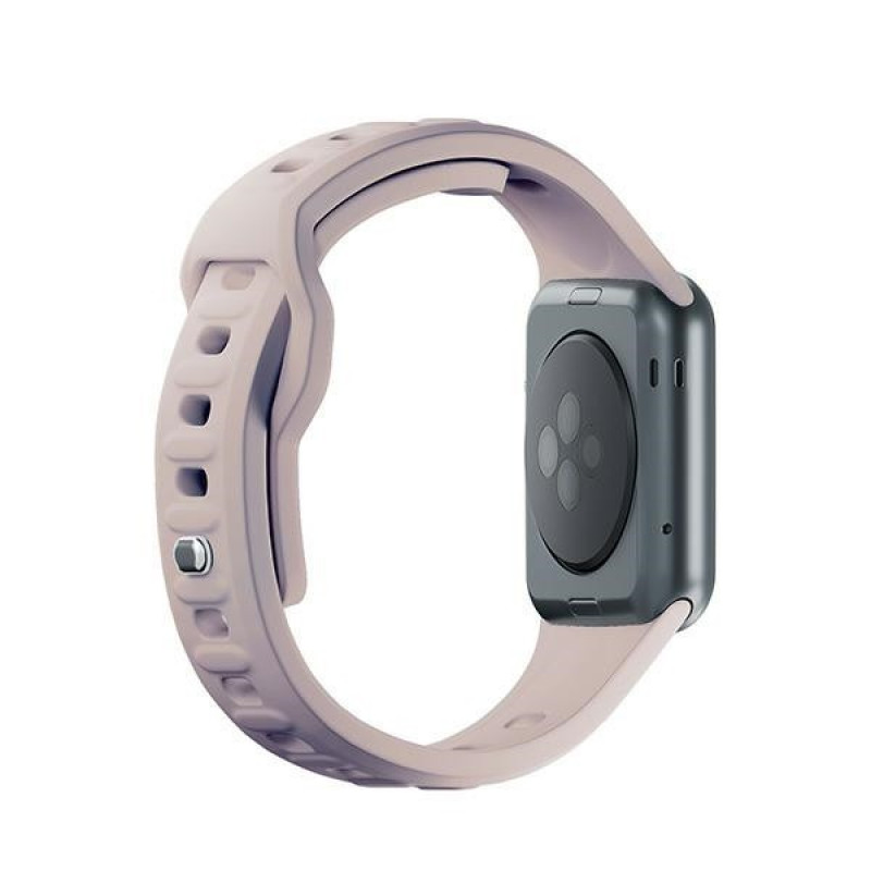 Silikónový remienok na hodinky 3mk pre Apple Watch 42/44/45/49 mm, ružovobéžová / latte