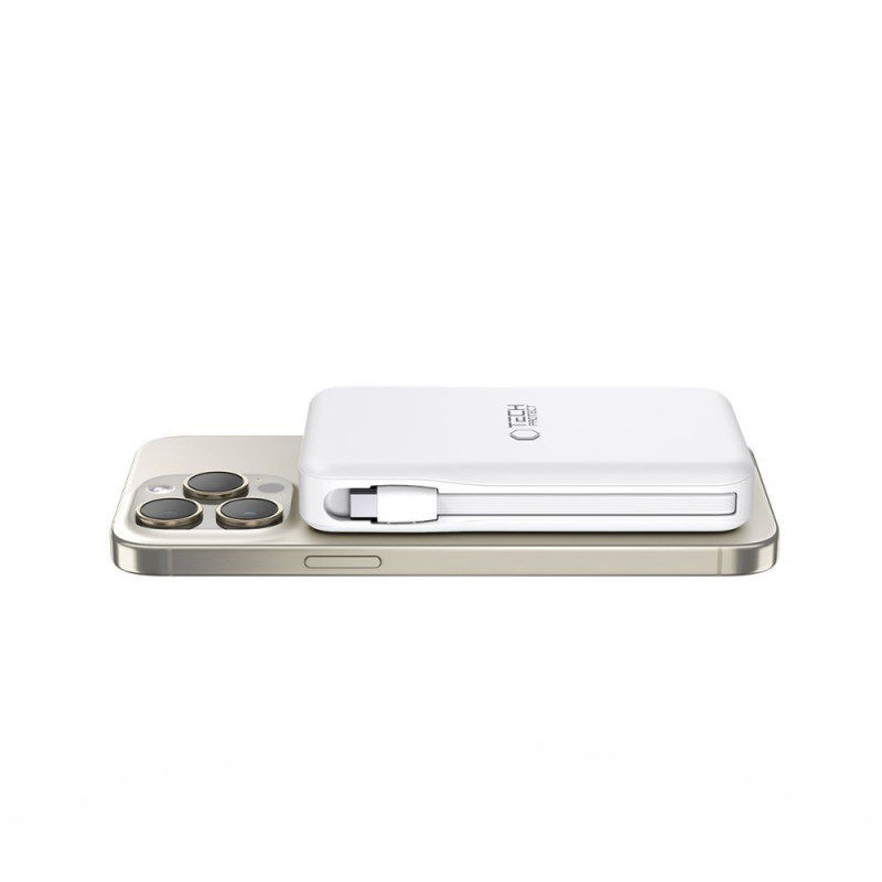Tech-Protect PB31 LifeMag MagSafe power banka 10000 mAh, 15 W, biela
