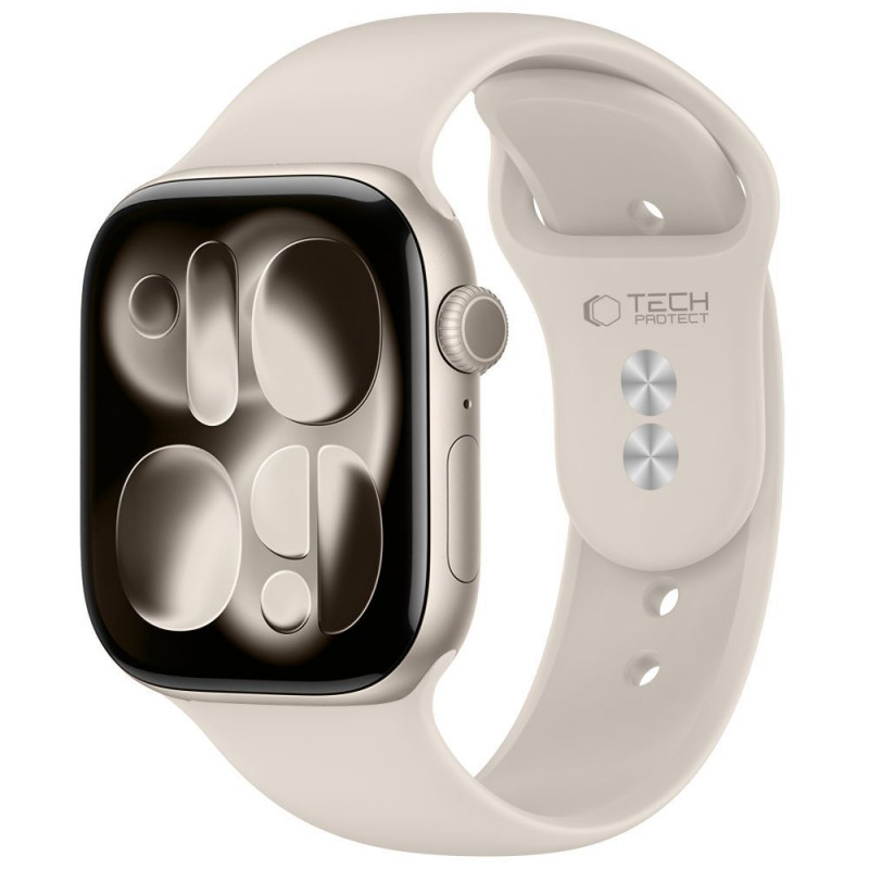 Tech-Protect Silikónový remienok pre Apple Watch 4/5/6/7/8/9/SE/10 (38/40/41/42 mm), Starlight