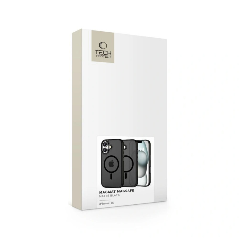Puzdro Tech-Protect MagMat MagSafe pre Apple iPhone 16, matná čierna