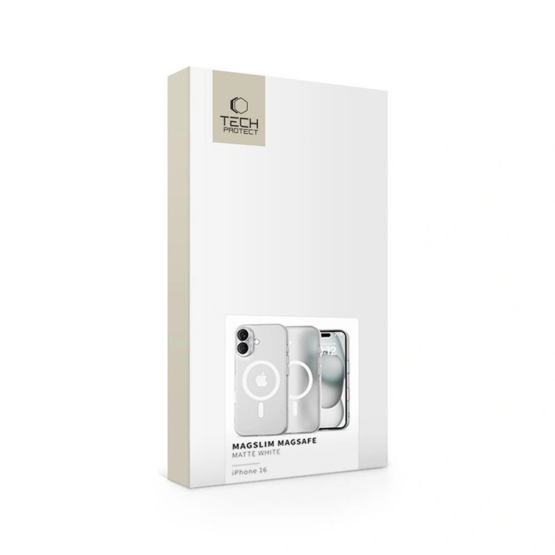 Tech-Protect MagSlim MagSafe puzdro pre Apple iPhone 16, matné/biele