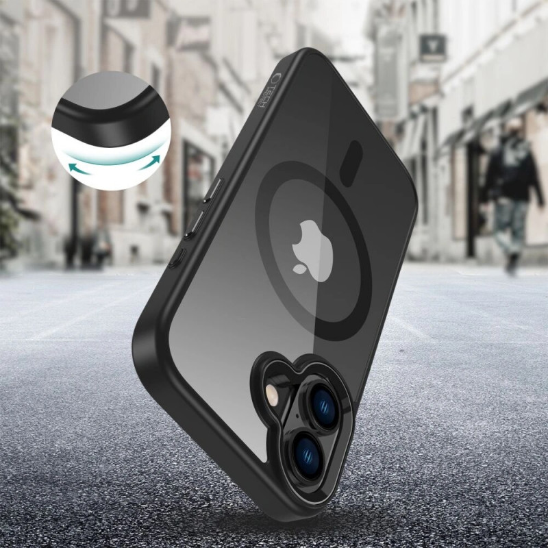 Puzdro Tech-Protect MagMat MagSafe pre Apple iPhone 16, čierna/transparentná