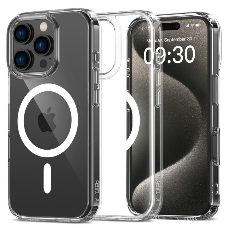 Tech-Protect Flexair Hybrid MagSafe puzdro pre Apple iPhone 16 Pro, priehľadné