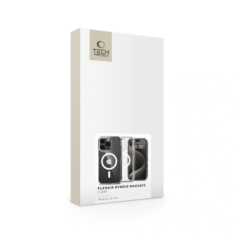 Tech-Protect Flexair Hybrid MagSafe puzdro pre Apple iPhone 16 Pro, priehľadné