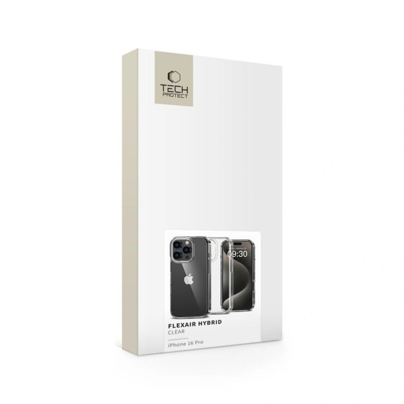 Tech-Protect Flexair Hybrid puzdro pre Apple iPhone 16 Pro, priehľadné