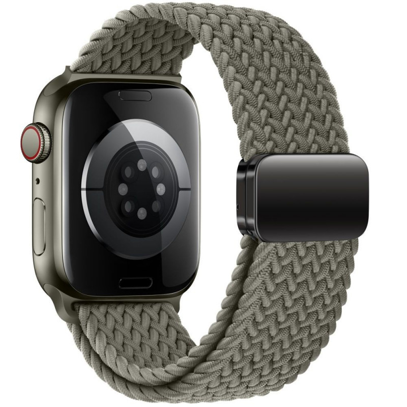 Remienok Tech-Protect Nylonmag pre Apple Watch 4/5/6/7/8/9/SE/Ultra 1/2, 42/44/45/49 mm, olivovo sivý