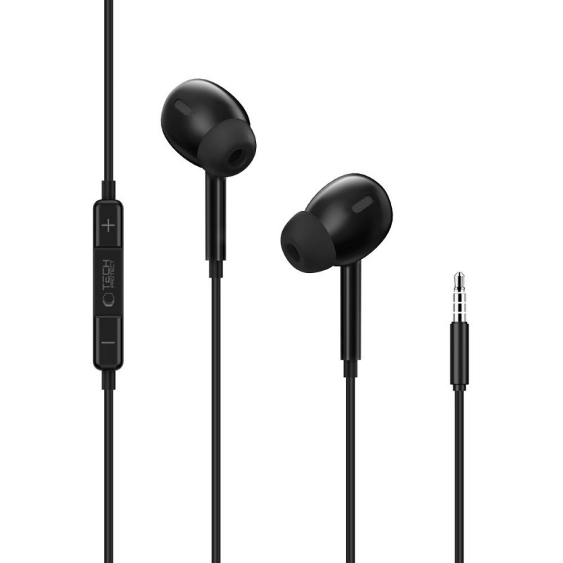 Drôtové slúchadlá Tech-Protect Ultraboost Core G3 Mini Jack 3,5 mm, čierne