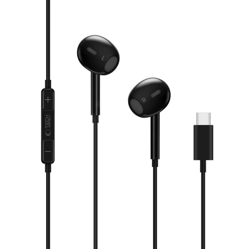 Drôtové slúchadlá Tech-Protect Ultraboost Core G2 USB-C, čierne
