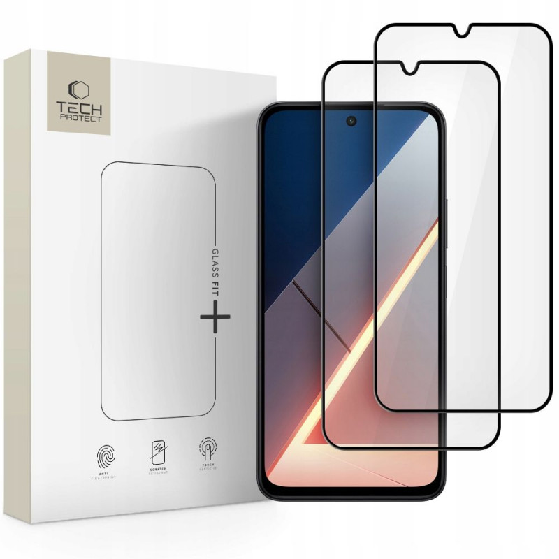 Tech-Protect Glass Fit+ tvrdené sklo pre Xiaomi Poco M7, čierne (2 ks)