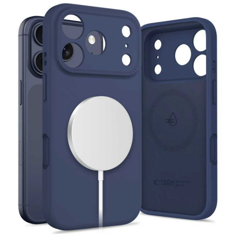 Tech-Protect silikónové puzdro MagSafe pre Apple iPhone 17 Pro Max, Deep Blue