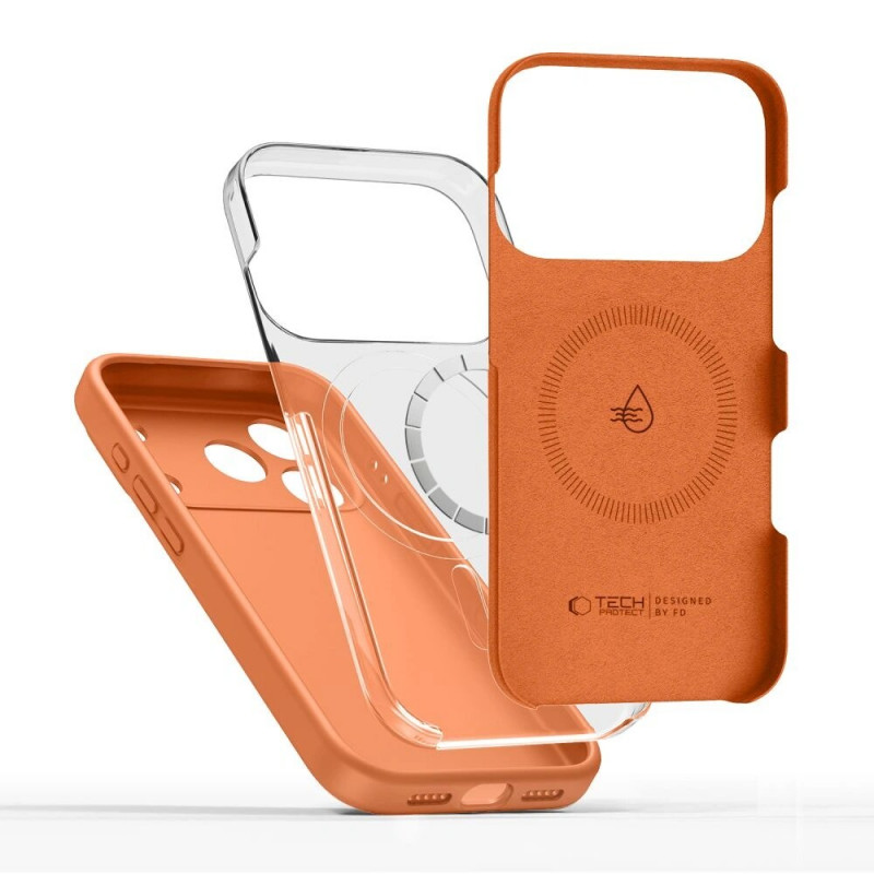 Tech-Protect Silicone MagSafe puzdro pre Apple iPhone 17 Pro Max, oranžové