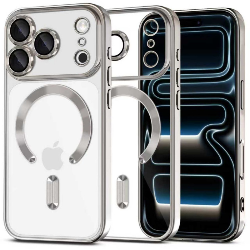 Tech-Protect MagFlex MagSafe puzdro pre Apple iPhone 17 Pro, lesklá strieborná