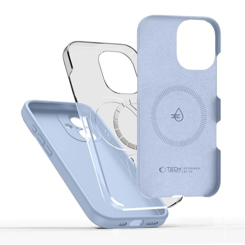 Tech-Protect silikónové puzdro MagSafe pre Apple iPhone 17, mist blue