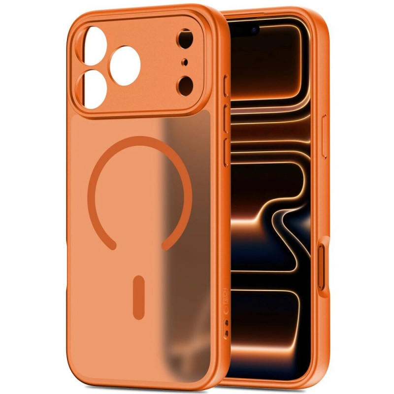 Puzdro Tech-Protect BasicMag MagSafe pre Apple iPhone 17 Pro Max, matná Cosmic Orange